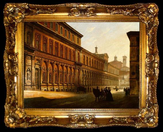 framed  Luigi Premazzi Veduta dell Ospedale Maggiore di Milano, ta009-2